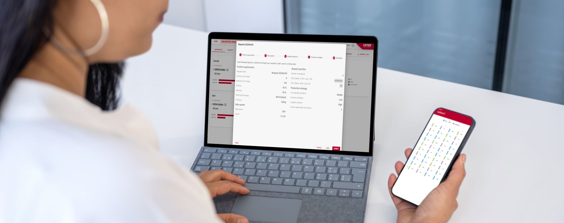 Uster FiberQ 产品，作为 Uster 360Q 的视觉代表。